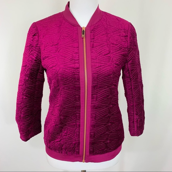 NEW!Ted Baker Bartel Quilted Velvet Bomber Jacket - Picture 4 of 16